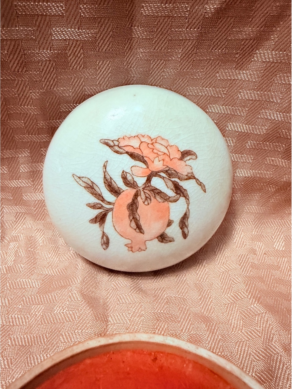 Vintage Elizabeth Arden Candle Made in Japan Pomegranate Porcelain Lidded Jar